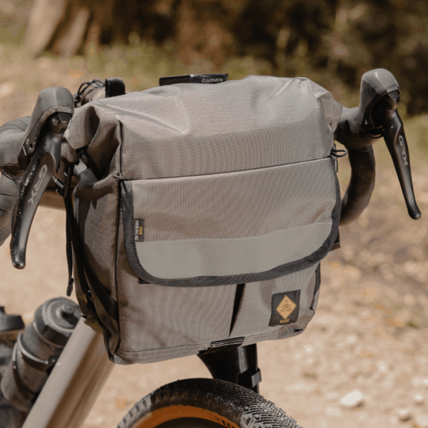 Monserrat on the road bags bikepacking bicycle bags gravel canada usa frame bag cycling outdoor green camping cellphone holder hands free dry bag carry