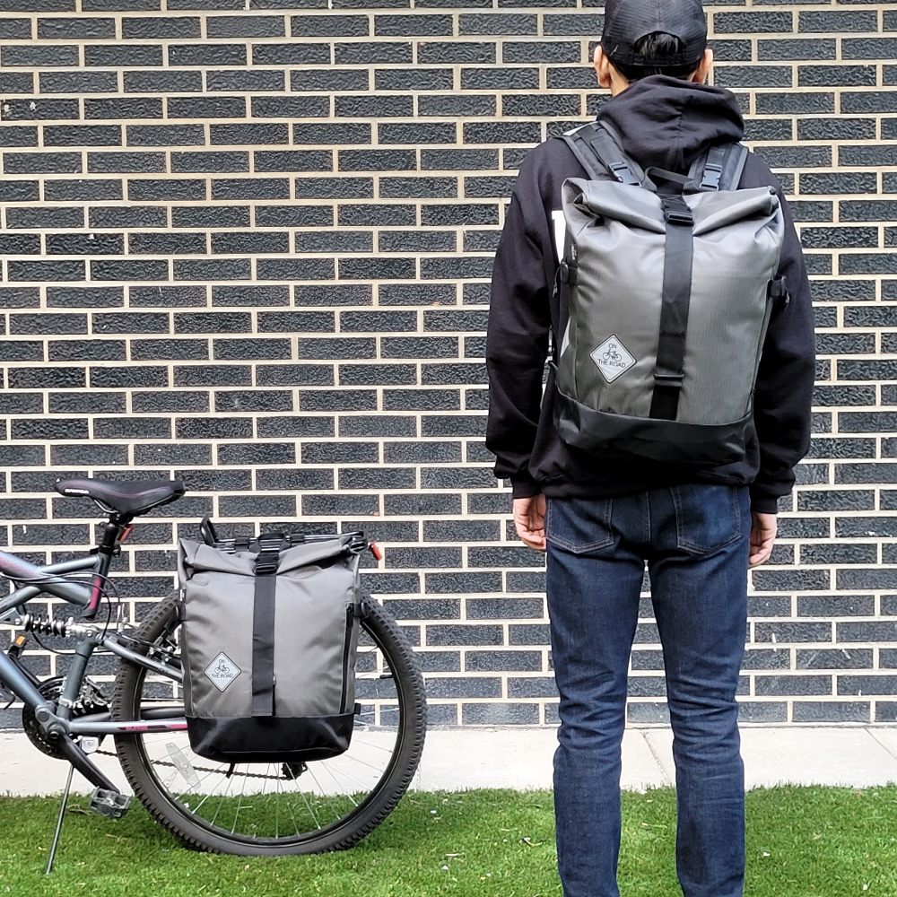 on the road bags bike packing bicycle bags gravel canada usa pannier backpack grey on the road bags bike packing bicycle bags gravel canada usa pannier backpack grey