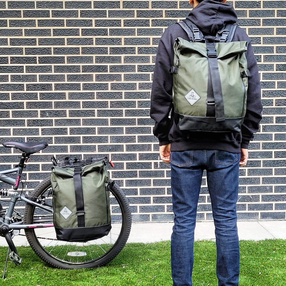 on the road bags bike packing bicycle bags gravel canada usa pannier backpack olive green on the road bags bike packing bicycle bags gravel canada usa pannier backpack olive green