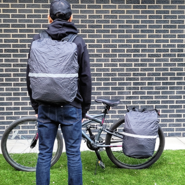 on the road bags bike packing bicycle bags gravel canada usa pannier backpack rain coat