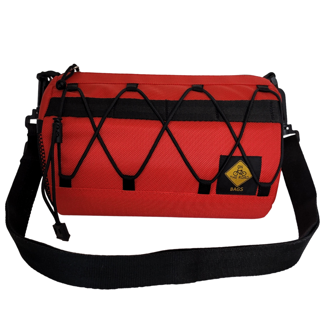 on the road bags bike packing bicycle bags gravel canada usa food barrel red strap on the road bags bike packing bicycle bags gravel canada usa food barrel red strap