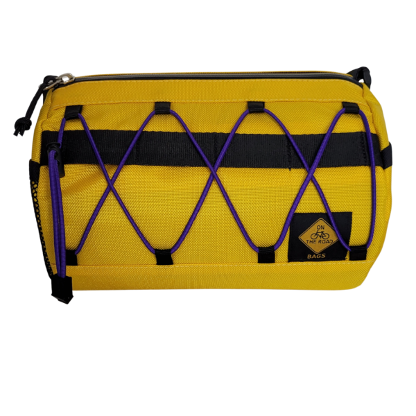 on the road bags bike packing bicycle bags gravel canada usa food barrel yellow 1