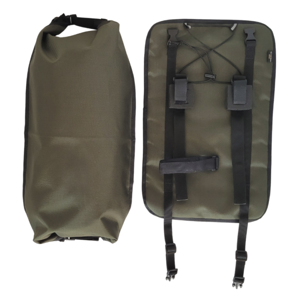 on the road bags bike packing bicycle bags gravel canada usa touring harness dry bag olive