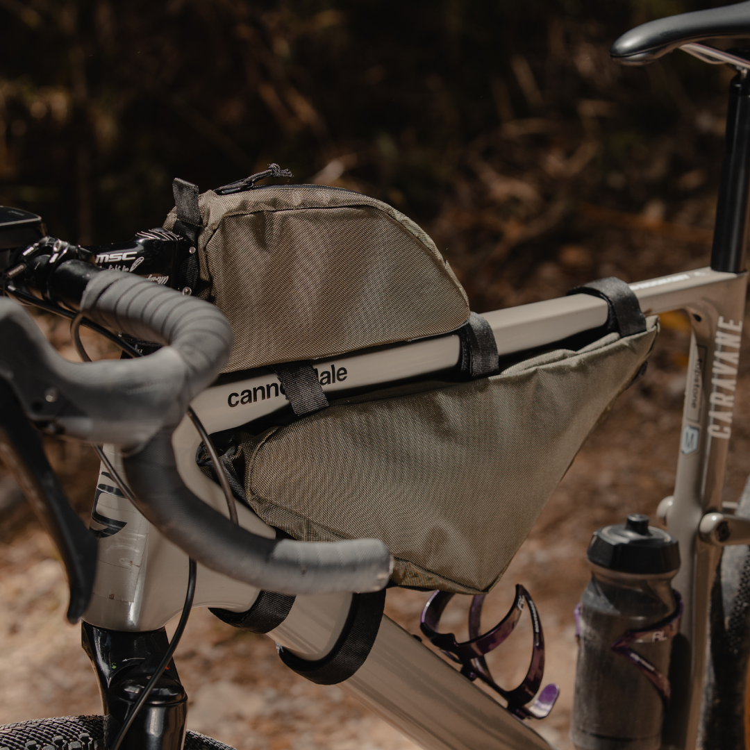 on the road bags bikepacking bicycle bags gravel canada usa frame bag cycling outdoor green holder hands free dry Explorer carry Bogota Frame 6